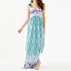 Lilly Pulitzer Marcia Cutout Maxi Dress - Light Aq